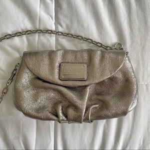 Marc by Marc Jacobs Classic Q crossbody in pewter metallic leather